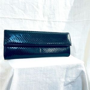 Vintage Genuine Snakeskin Oversized Clutch - Right On Trend For Fall 2023